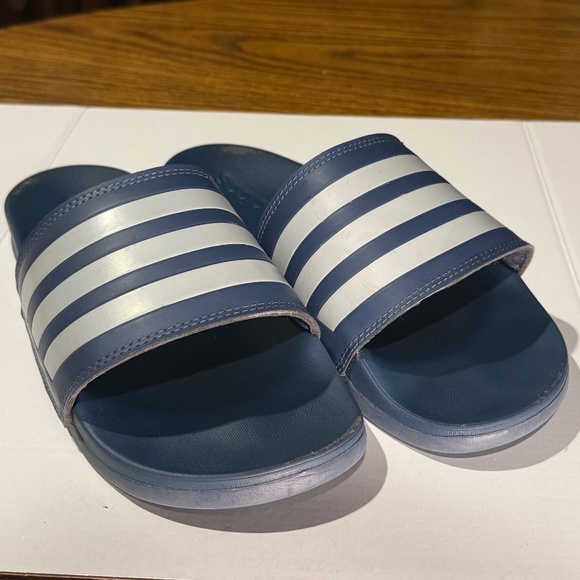Adidas Adilette Comfort Slides • Preloved Ink / Halo Blue • Men’s Size 8 - Picture 1 of 12